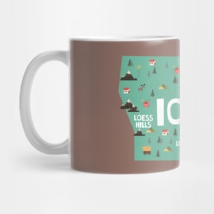 Iowa State USA Illustrated Map Mug